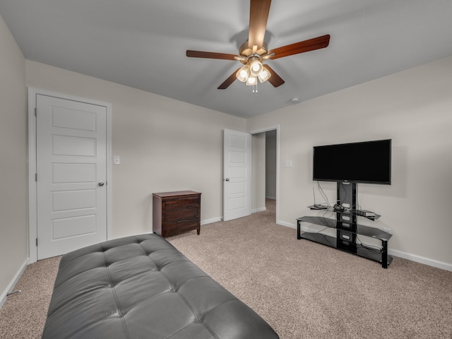 201 Quarry Overlook Way, Clarksville, TN 37043 - living room with carpet floors, a ceiling fan, and baseboards