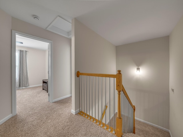 201 Quarry Overlook Way, Clarksville, TN 37043 - hall featuring an upstairs landing, carpet floors, and baseboards