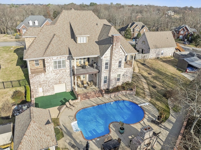 226 Hidden Harbour Dr, Mount Juliet, TN 37122 - view of swimming pool featuring a fenced backyard, a patio, and a residential view