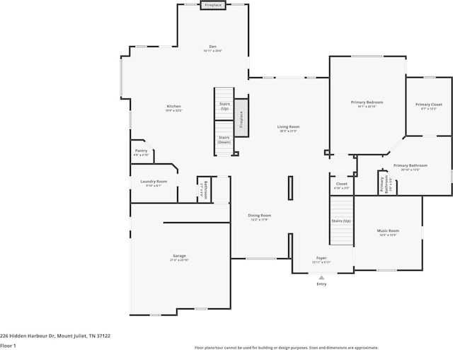 226 Hidden Harbour Dr, Mount Juliet, TN 37122 - property floor plan