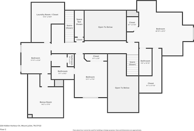 226 Hidden Harbour Dr, Mount Juliet, TN 37122 - floor plan / room layout