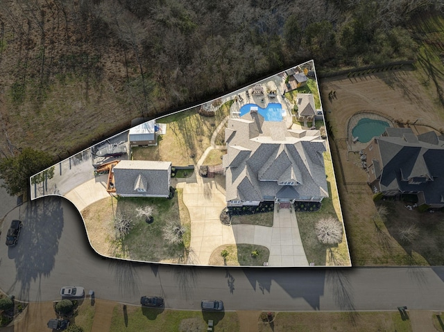 226 Hidden Harbour Dr, Mount Juliet, TN 37122 - aerial view of property and surrounding area featuring a pool