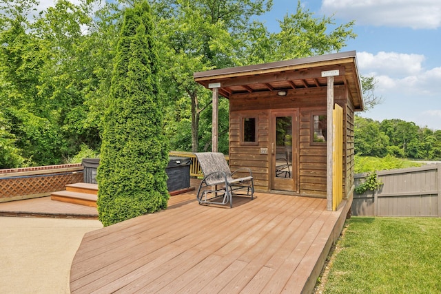 226 Hidden Harbour Dr, Mount Juliet, TN 37122 - wooden deck with an outbuilding