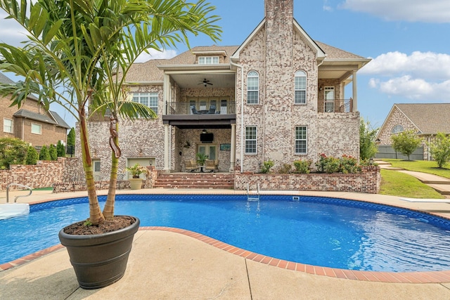 226 Hidden Harbour Dr, Mount Juliet, TN 37122 - view of pool featuring a ceiling fan and a patio area