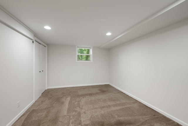109 Hazelwood Dr, Hendersonville, TN 37075 - basement featuring recessed lighting, carpet flooring, and baseboards