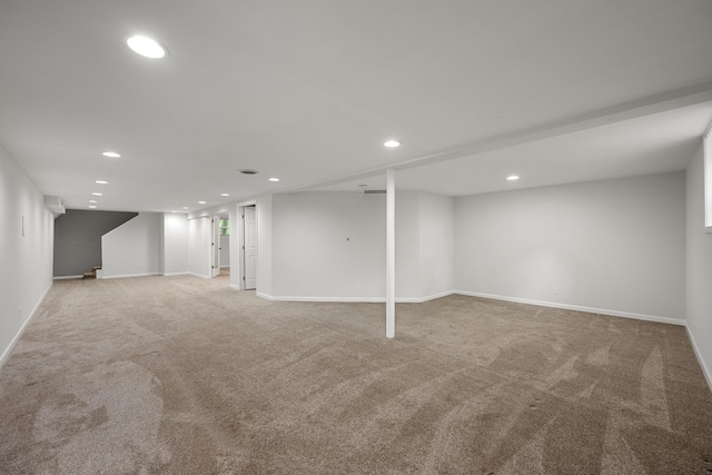 109 Hazelwood Dr, Hendersonville, TN 37075 - finished basement with recessed lighting, carpet floors, and baseboards