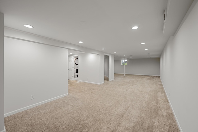 109 Hazelwood Dr, Hendersonville, TN 37075 - finished below grade area featuring recessed lighting, light carpet, and baseboards