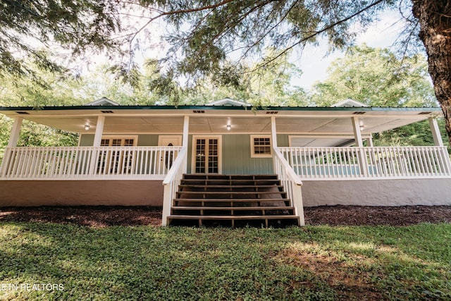 1799 Baker Hwy, Huntsville, TN 37756 - rear view of property with stairs and covered porch