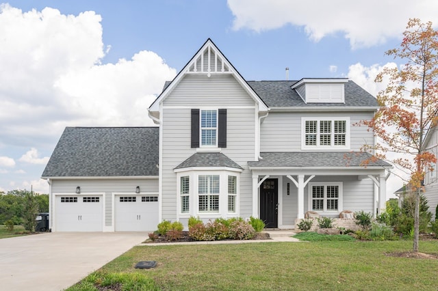 7546 Delancey Dr, College Grove, TN 37046 - traditional home with driveway, an attached garage, a front lawn, and a shingled roof