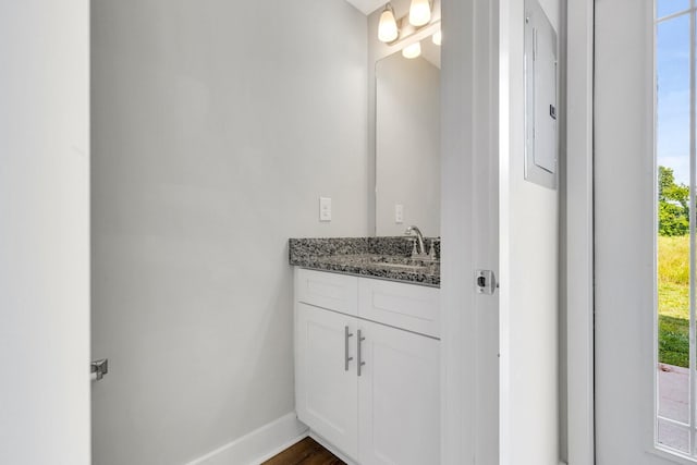 1081 Wells Way, Spring Hill, TN 37174 - bathroom featuring vanity, electric panel, and baseboards
