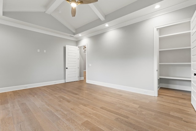 724 Bradshaw Rd, Lebanon, TN 37087 - spare room featuring a ceiling fan, light wood-style floors, baseboards, and recessed lighting