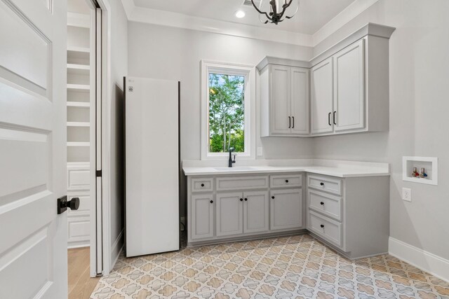 724 Bradshaw Rd, Lebanon, TN 37087 - laundry area with baseboards, hookup for a washing machine, cabinet space, and recessed lighting