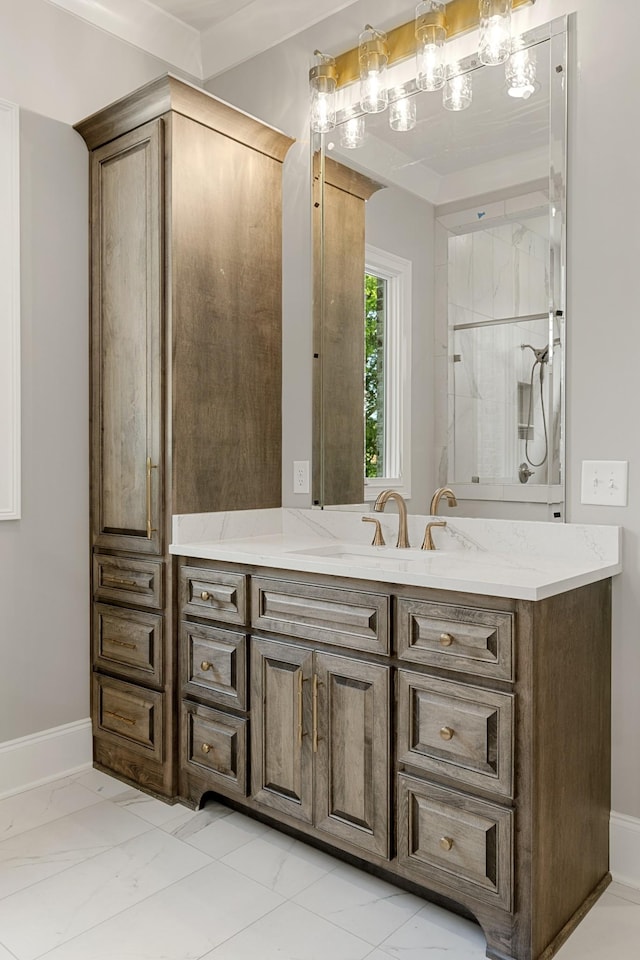 724 Bradshaw Rd, Lebanon, TN 37087 - full bathroom with vanity, a shower, and baseboards