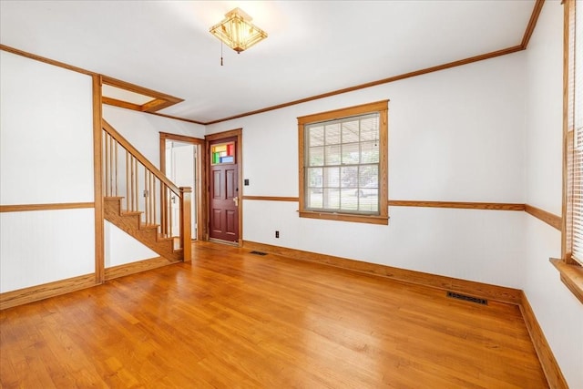 256 Tanksley Ave, Nashville, TN 37211 - foyer entrance with wood finished floors, stairs, ornamental molding, and baseboards