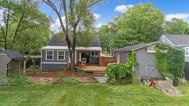 256 Tanksley Ave, Nashville, TN 37211 - back of house with a lawn and a wooden deck