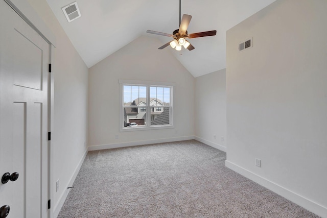 1038 Camden Trl, Greenbrier, TN 37073 - carpeted spare room featuring a ceiling fan, vaulted ceiling, and baseboards
