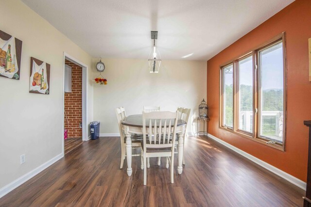 813 Stiner Ln, La Follette, TN 37766 - dining space with baseboards and dark wood-style floors