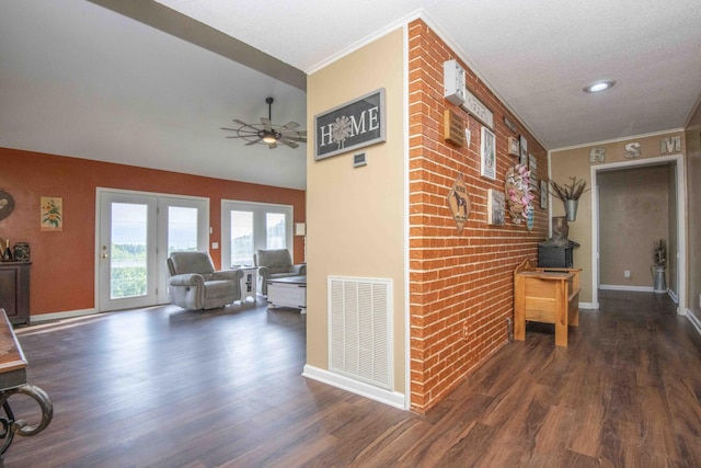 813 Stiner Ln, La Follette, TN 37766 - corridor with wood finished floors, baseboards, and ornamental molding