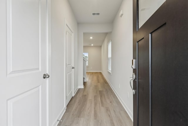 4232 Skyridge Dr, Nashville, TN 37207 - hall with light wood-type flooring, baseboards, and recessed lighting