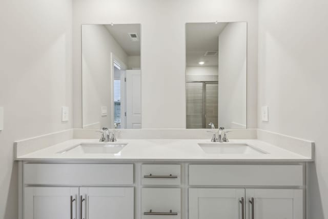4232 Skyridge Dr, Nashville, TN 37207 - bathroom featuring double vanity and a shower stall