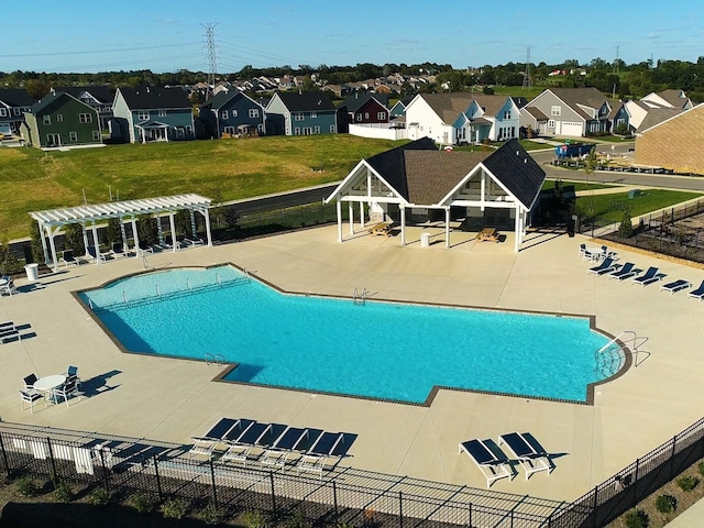 1343 Beasley Blvd, Mount Juliet, TN 37122 - community pool with a pergola, a residential view, and a patio area