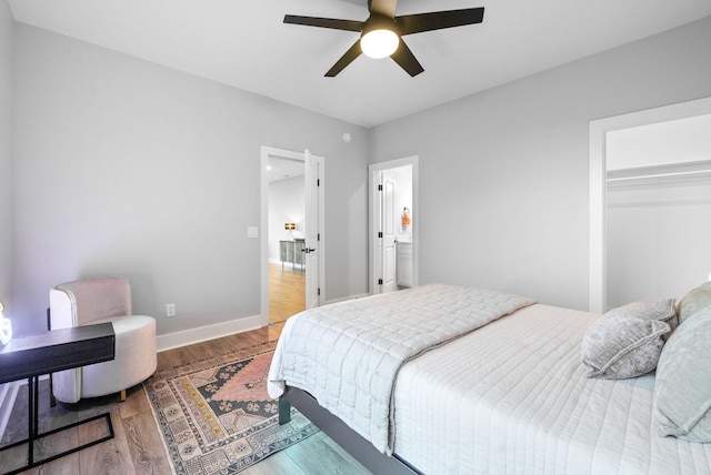 179 Deer Path Ct, Smithville, TN 37166 - bedroom featuring wood finished floors, baseboards, and ceiling fan