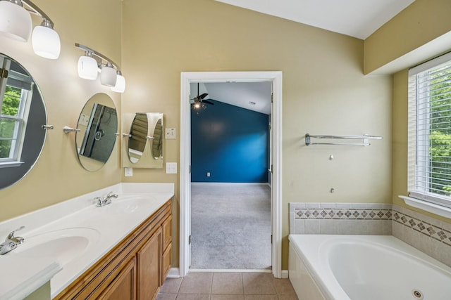 205 Caneel Cv, Hermitage, TN 37076 - bathroom featuring tile patterned floors, a whirlpool tub, and plenty of natural light