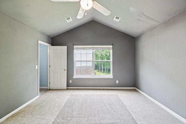 205 Caneel Cv, Hermitage, TN 37076 - carpeted spare room with vaulted ceiling, a ceiling fan, and baseboards