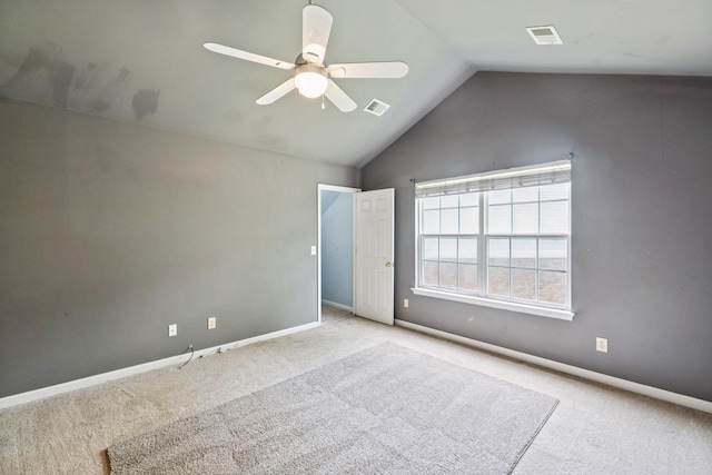 205 Caneel Cv, Hermitage, TN 37076 - carpeted spare room featuring lofted ceiling, ceiling fan, and baseboards