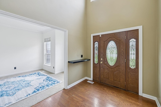 205 Caneel Cv, Hermitage, TN 37076 - foyer entrance featuring healthy amount of natural light, wood finished floors, a high ceiling, and baseboards
