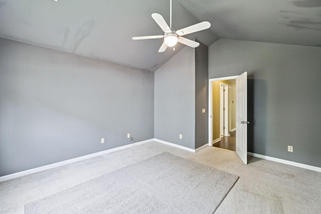205 Caneel Cv, Hermitage, TN 37076 - unfurnished bedroom with carpet flooring, vaulted ceiling, baseboards, and a ceiling fan