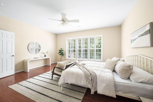 8825 Caswick Ct, Nolensville, TN 37135 - bedroom featuring wood finished floors, a ceiling fan, and baseboards