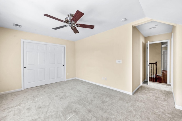 8825 Caswick Ct, Nolensville, TN 37135 - unfurnished bedroom featuring carpet, a closet, baseboards, and ceiling fan