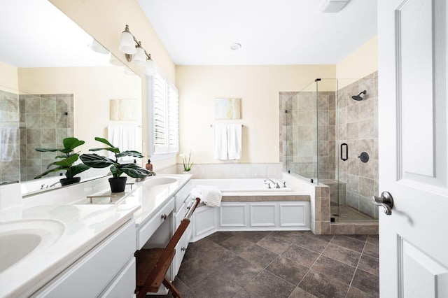 8825 Caswick Ct, Nolensville, TN 37135 - bathroom with double vanity, a bath, and a stall shower