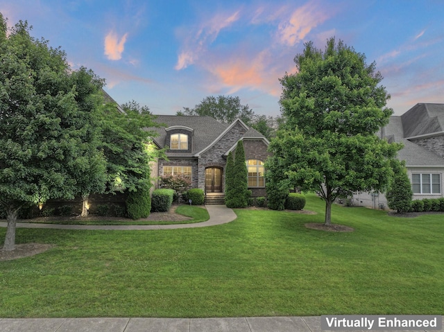 2006 Lynnhaven Ct, Mount Juliet, TN 37122 - french country style house with stone siding and a lawn
