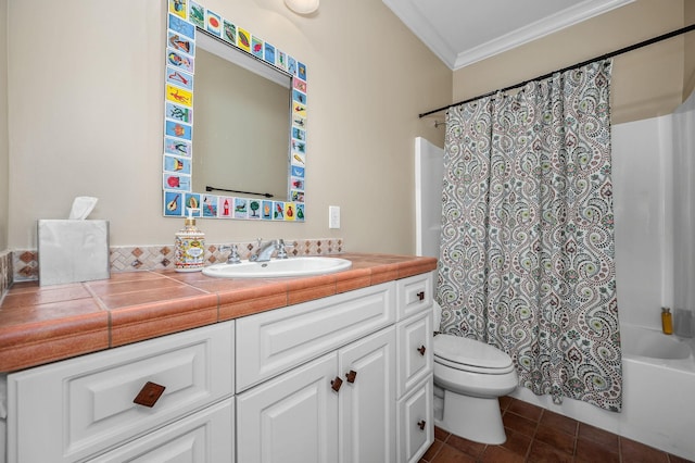 2245 Alexander Blvd, Murfreesboro, TN 37130 - full bath with ornamental molding, vanity, toilet, and shower / bath combo