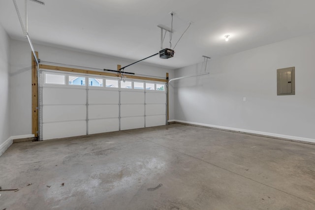 4015 Brazelton Way, Fairview, TN 37062 - garage featuring electric panel, a garage door opener, and baseboards