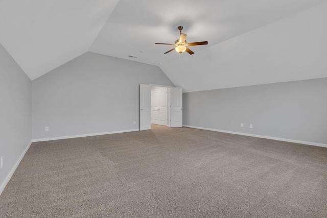 4015 Brazelton Way, Fairview, TN 37062 - bonus room featuring lofted ceiling, carpet, a ceiling fan, and baseboards