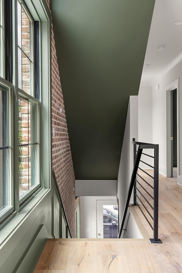 1701 Portland Ave Unit E, Nashville, TN 37212 - stairs with crown molding and wood finished floors