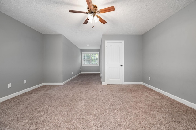 167 Lancaster St, Hillsboro, TN 37342 - spare room featuring a textured ceiling, ceiling fan, carpet floors, and baseboards