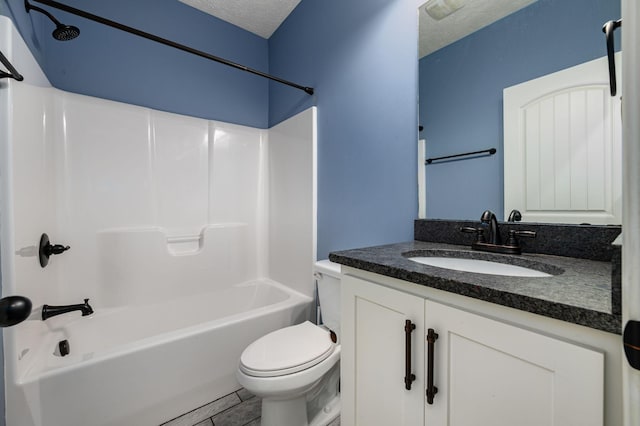 167 Lancaster St, Hillsboro, TN 37342 - full bathroom with toilet, tub / shower combination, vanity, and a textured ceiling