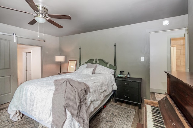 349 Dawn Dr, Cedar Hill, TN 37032 - bedroom featuring wood finished floors and a ceiling fan