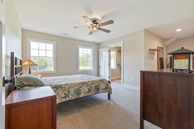 2825 Oregon Rd, Milton, TN 37118 - bedroom with light colored carpet, baseboards, and a ceiling fan
