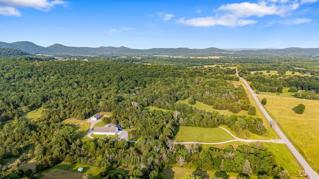 2825 Oregon Rd, Milton, TN 37118 - aerial view of property and surrounding area with a heavily wooded area and mountains