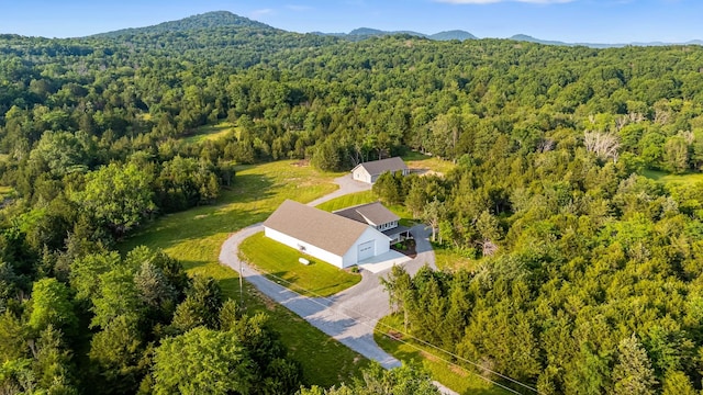2825 Oregon Rd, Milton, TN 37118 - aerial view of property and surrounding area featuring a forest and a mountain backdrop