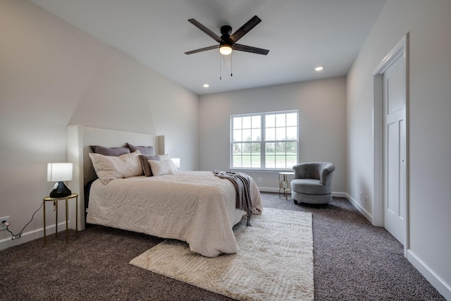 1502 Rock Springs Rd, Cumberland Furnace, TN 37051 - bedroom featuring carpet floors, baseboards, recessed lighting, and a ceiling fan
