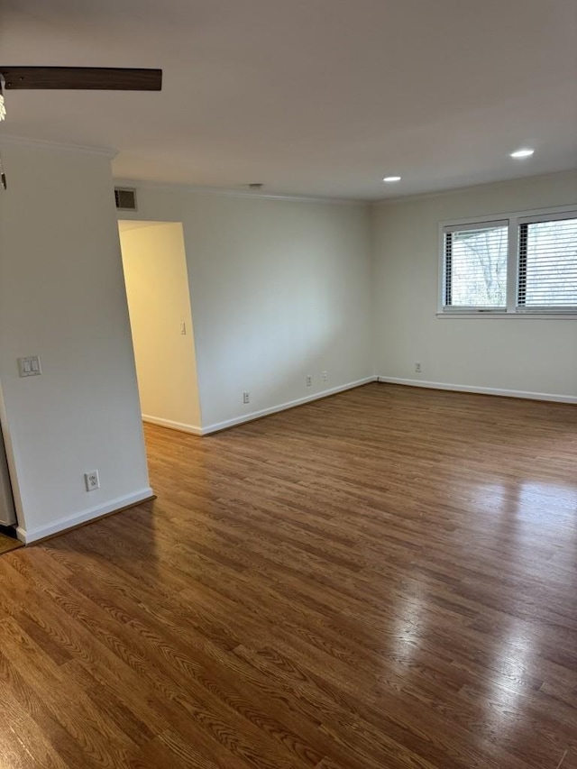 2929 Selena Dr Unit B30, Nashville, TN 37211 - spare room featuring ornamental molding, baseboards, dark wood-style floors, and recessed lighting