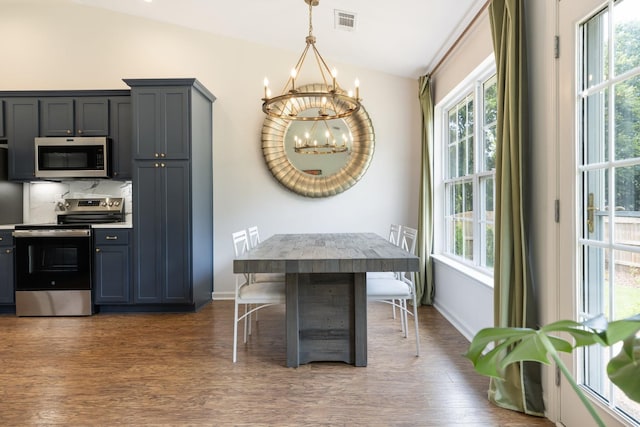 3164 Winberry Dr, Franklin, TN 37064 - kitchen with stainless steel appliances, a chandelier, and healthy amount of natural light