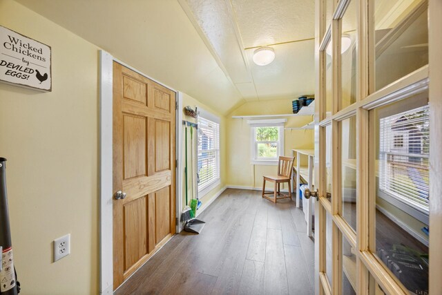 379 Gunson Ridge Rd, Cumberland City, TN 37050 - entrance foyer with lofted ceiling, wood finished floors, and baseboards