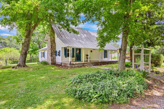 379 Gunson Ridge Rd, Cumberland City, TN 37050 - view of front of property with covered porch and metal roof